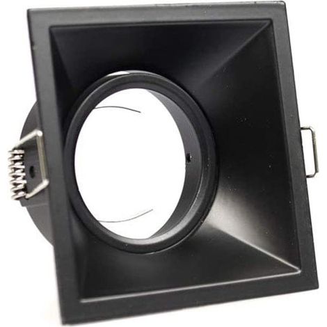 Porta faretto da incasso quadrato per cartongesso orientabile supporto per faretti gu10 portafaretto foro 82 mm nero (1/2)