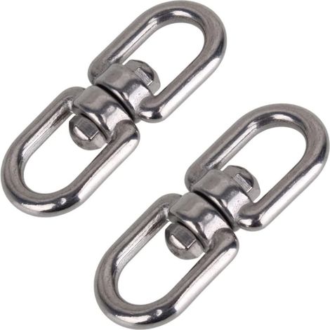 Lot de 2 anneaux pivotants M8 double extrémité, acier inoxydable 304. (1/5)