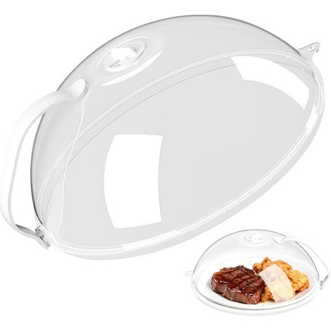 Housse Anti-Micro-Ondes, Protection Anti-éclaboussures sans BPA Jusqu’à 200°C, Housse Micro-Ondes avec poignée Compatible avec Lave-Vaisselle, Couvercle pour Micro-Ondes 28 cm (1/5)