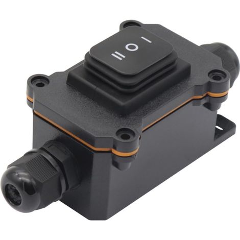 Boîte de Jonction Étanche 12v 16a à 3 Vitesses Noire Indice Ip68, Boîtier Renforcé en PC et Acier Inoxydable, Raccord Pg9 4-8mm avec Joint Silicone (1/5)