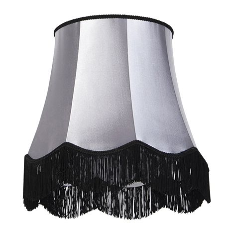 QAZQA Silk Lampshade Black with Grey 45 cm - Granny