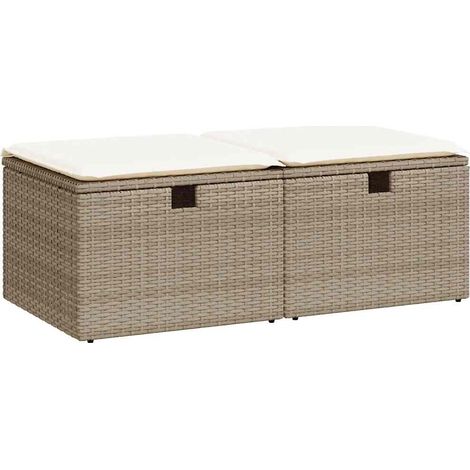 Maison Exclusive - 2-tlg. Garten-Sofagarnitur mit Kissen Beige Po (1/5)