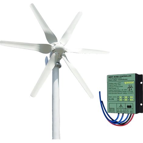 Generador de turbina eólica, 3000 W de potencia, funcionamiento silencioso, con controlador MPPT, 3000 W, 24 V (1/2)