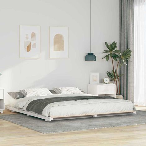 vidaXL Struttura letto a terra Bianco 200 x 210 cm (1/5)