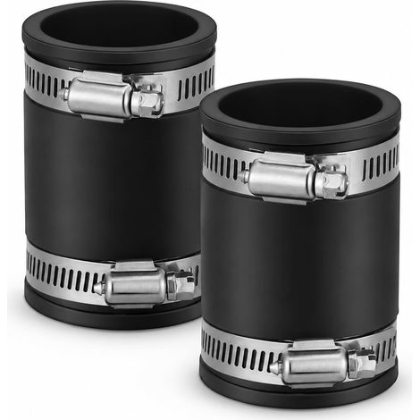 2 Pce 50mm Élastomère Manchon Flexible avec Colliers Serrage Inox (1/5)