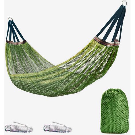 Filiyano-Hamac d'extérieur, tapis en nylon ultra doux et respirant - Charge maximale 180 kg (vert armée) (1/5)
