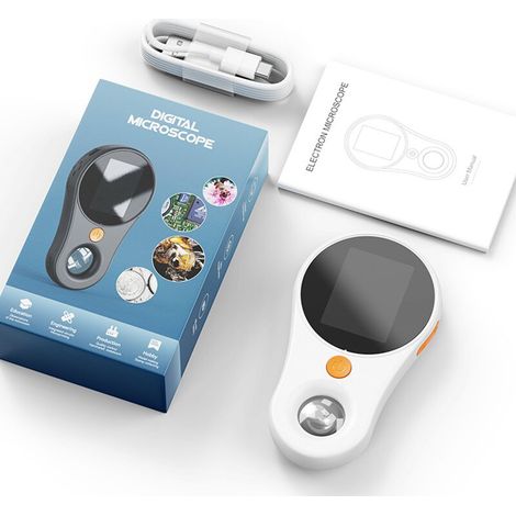 Microscope numérique portable, grossissement 500x, 2 MP, photos et vidéos HD 1920x1080p, pour enfants et adultes, blanc (1/5)