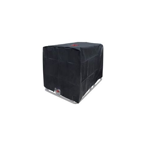 Tapa para depósito de agua, tapa para depósito IBC de 1000 L, funda protectora para contenedor de agua, a prueba de polvo, resistente a los rayos UV, a prueba de lluvia, 120 x 100 x 116 cm (negra)