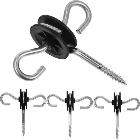 4 Pièces Poignées de Clôture Électrique avec Isolateur en Acier Galvanisé et Crochet Double pour Installation Clôture Agricole et Portail à Ressort (1/5)