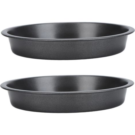 2 Pièces Poêle à Pizza Antiadhésive en Acier Carbone Épais pour Four - 23cm (1/5)