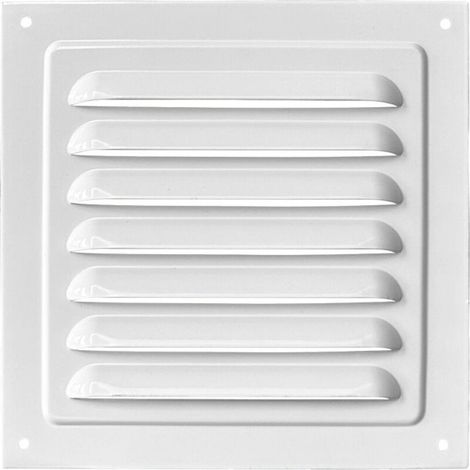 Grille d'aération carrée en alliage d'aluminium blanc de 108 mm (diamètre intérieur) avec maille en fibre, 150 mm (diamètre extérieur) (1/4)