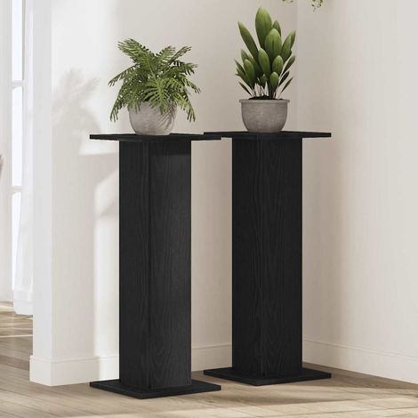 Pflanzenständer 2 pcs Schwarz Eichen-Optik 30 x 30 x 80 cm