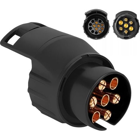 Adaptateur de Remorque 7 à 13 Broches, Prise d'Attelage 12V Robuste et Étanche, Connecteur de Remorquage pour Caravane, Camion, RV, Bateau et Voiture, Conforme aux Normes Européennes (1/5)