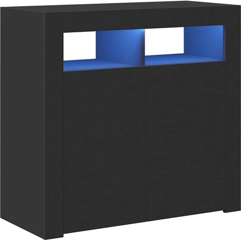 Maison Exclusive - Aparador con luces LED negro 80x35x75 cm (1/5)