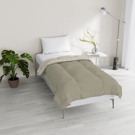 Italian Bed Linen Piumino Invernale Bicolore sogni e capricci, Tortora/Panna, Singolo 150x200cm (1/5)