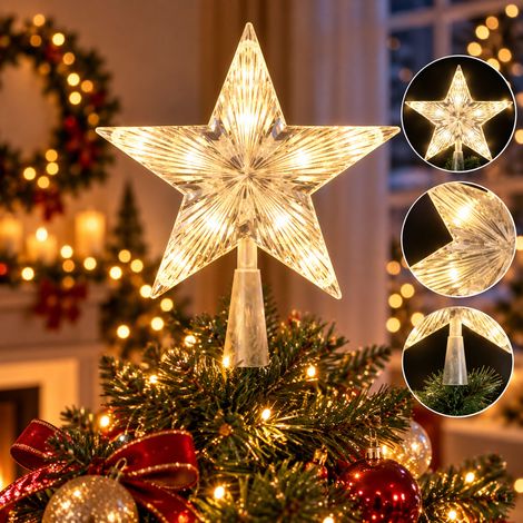 LED Weihnachtsbaum Spitze 10 LED Batterie-MLK068W-1-Neu (1/5)