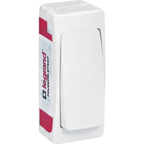 Legrand – Poussoir composable étroit saillie – Blanc – Connexion par bornes à vis – Pour installation murale – Cadre inclus