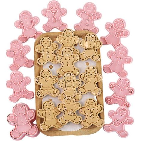 Lot de 11 emporte-pièces de Noël en forme de bonhomme en pain d'épice, à presser (1/4)