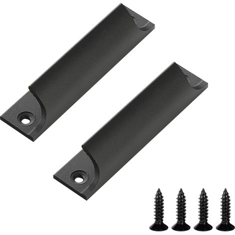 Lot de 2 poignées de porte de balcon d'extérieur en métal avec vis, poignée de porte coulissante, poignée de porte de terrasse, poignée de tiroir d'armoire, poignée de porte de cuisine pour fenêtres (1/5)