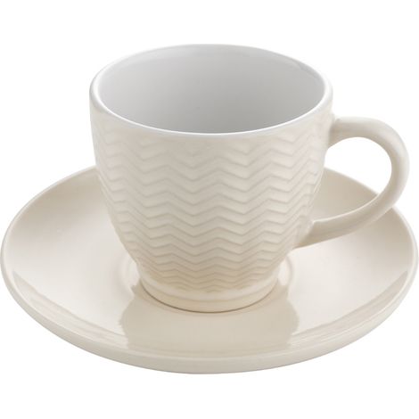 TAZZA BASIMA CON PIATTINO 250ML PANNA