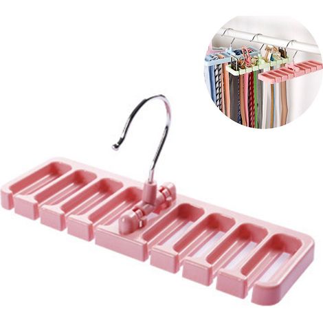 Porte-ceintures, porte-cravates, porte-foulards à 10 emplacements, organisateur en plastique robuste, gain de place pour placard et penderie (1/5)