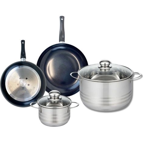 Ensemble de 2 Poêles de cuisson 20 et 24 cm et 2 faitouts 14 et 24 cm Elo Prima Brillant (1/5)