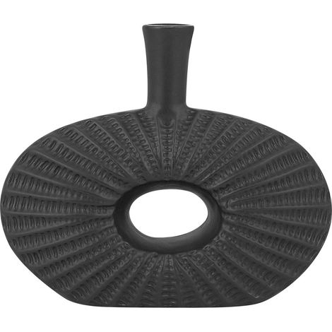 Decorative Vase ARWAD Stoneware 24 cm Black