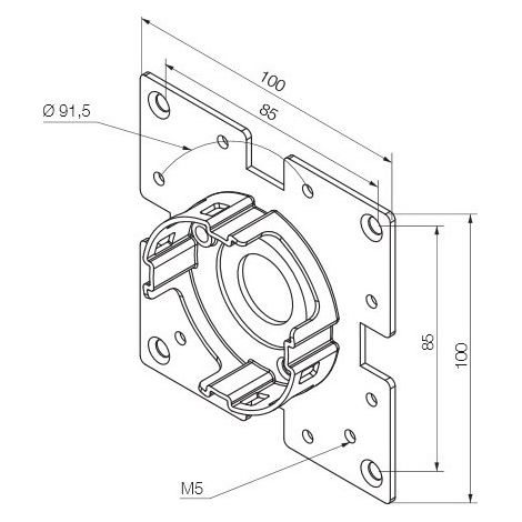 Support universel à brides 100x100mm pour moteurs de volets roulants Nice ERA – Adapté pour installation facile – Compatible filaire et radio