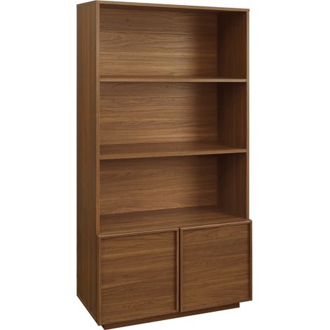 Libreria effetto legno con 2 ante a 5 livelli