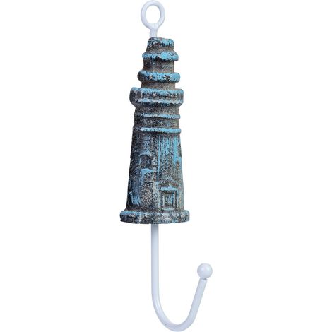Percha de pared de madera azul 4x4x16h cm
