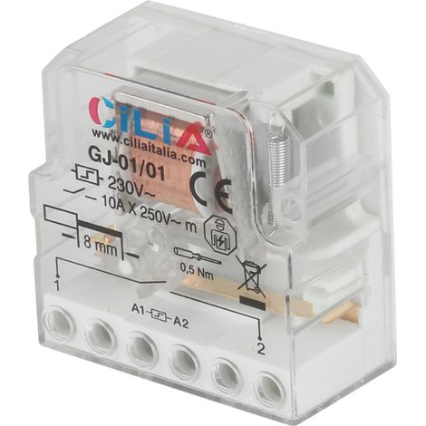 CILIA Relais à Impulsion (Relais Pas à Pas) 230V AC - 1 Contact NO 10A Télérupteur - Circuits Bobine et Contacts Séparés pour Commande d'Éclairage - Compatible Finder 26.01 (1/5)