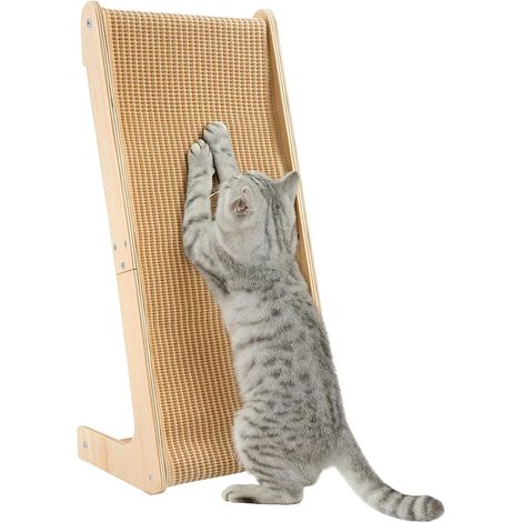 Trintion Sisal-Kratzbaum mit doppeltem Verwendungszweck, großer Katzenkratzbaum, L-förmiges Kratzpad für Hauskatzen, 69 cm hoch, Wandmöbelschutz für alle Katzen zum Spielen und Entspannen (1/5)