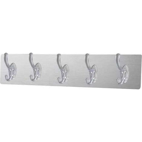 Gancio da parete lungo, non necessita di foratura, con forte adesivo che non lascia tracce, realizzato in acrilico trasparente, ideale per cucina e bagno. (1/5)