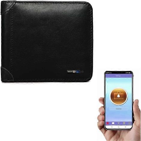 Portefeuille homme en cuir pour affaires - Système anti-perte et antivol intelligent, Noir (1/5)