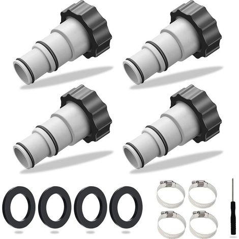 Ensemble de 4 raccords pour tuyau de piscine, raccord pour tuyau de pompe à eau, raccord de rechange, raccord fileté interne, connecteur de piscine (1/5)