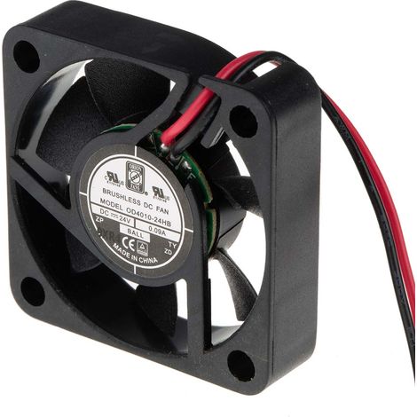 Ventilateur axial RS PRO 24 V c.c., 11.9m³/h, 40 x 40 x 10mm, 2.16W ( Prix pour 1 ) (1/4)