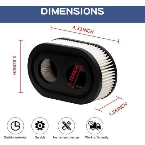 Filtro Aria per Tagliaerba 2 pezzi, compatibile con Briggs & Stratton 798452 e 5432, adatto per giardino (1/4)