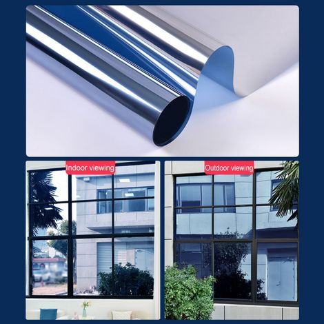 Film Pour Vitre - Protection Solaire Et Isolation Thermique - Effet Miroir Unidirectionnel - Adhérence Électrostatique Sans Colle - 40 x 200 cm - 1 Pièce (1/5)