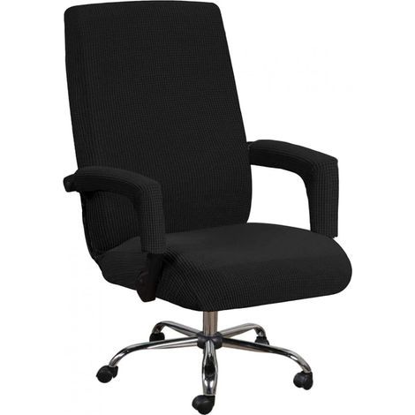 Elastischer Bürostuhlbezug, Universal-Stuhlbezug, dekorativer Schutzbezug für Relaxsessel (Schwarz, Größe: XL) (1/5)
