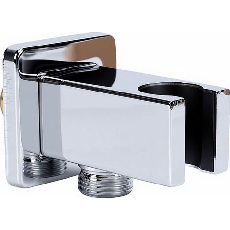 Coude d'alimentation mural Asixxsix avec bride, filetage mâle standard G1/2 pouce, coude d'alimentation en eau en acier inoxydable pour systèmes de plomberie de pommeau de douche à main (acier inoxyda (1/5)