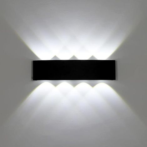 Applique murale d'extérieur à LED luminaire mural haut et bas étanche IP65 lumière blanche froide K longueur 22 cm 6500 Blanc (1/4)