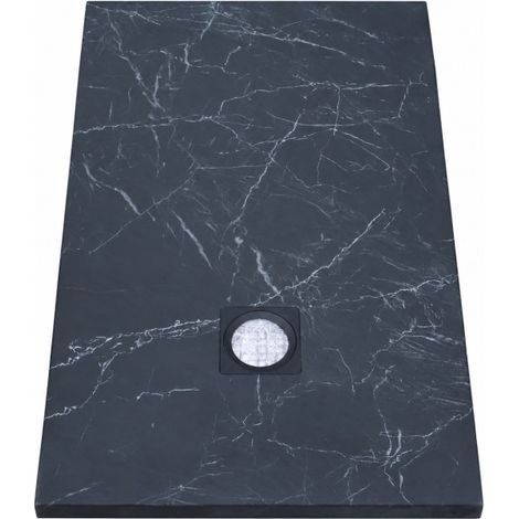 Receveur de Douche Extra-Plat 120x80x3cm O'DESIGN Alicante Solidstone Marbre Noir - ALICANTE120x80MN (1/4)