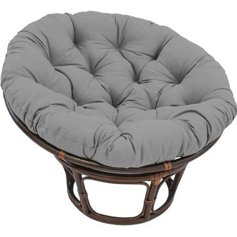 Coussin de chaise épais Papasan, coussin de remplacement rond pour balancelle intérieure/extérieure , gris, 40 x 40 cm (1/5)