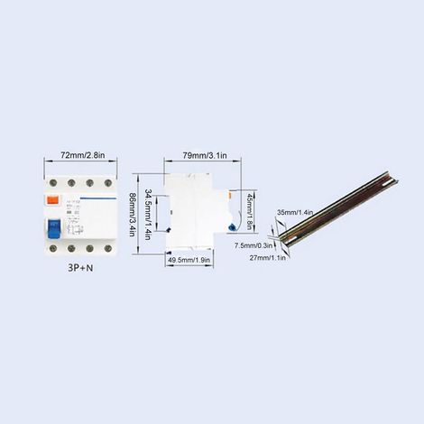 Disjoncteur différentiel miniature 3P+N 40A 400V ignifuge, résistant à la chaleur, interrupteur de protection contre les fuites humaines (1/5)