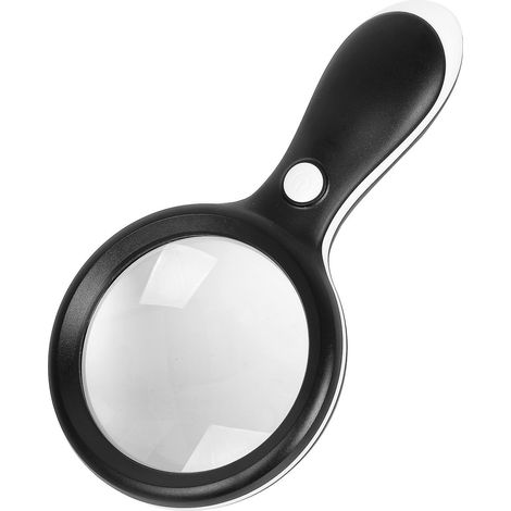 10-fache Handlupe mit Beleuchtung, großer Linsendurchmesser 88 mm, mit warm- und kaltweißem LED-Licht