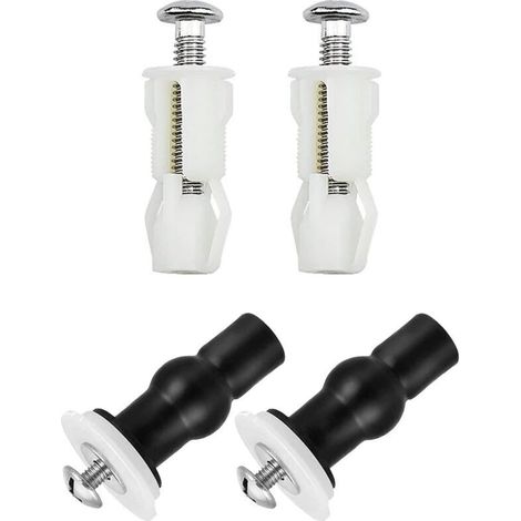 Lot de 4 Abattant WC Fixations Charnières Vis D'expansion pour Couvercle de Toilette Fixation Abattant WC Vis pour Lunette Toilette Ensemble, Pièces de Rechange pour Couvercle de Toilette (1/4)