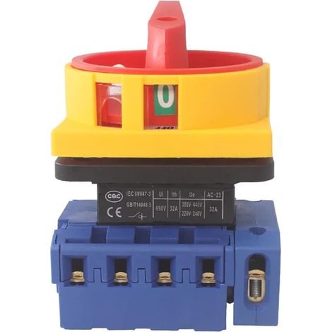 Interrupteur sectionneur de charge triphasé à cinq fils YMD11-25 LW30-25A/5P, panneau verrouillage marche-arrêt (1/5)