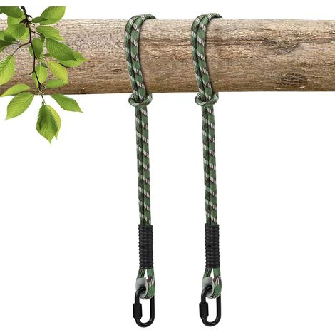 Lot de 2 cordes de fixation pour balançoire, hamac, fauteuil suspendu, kit de suspension avec mousqueton, pour l'intérieur et l'extérieur, poutres de balançoire, balançoire, yoga, sac de sable (1/5)