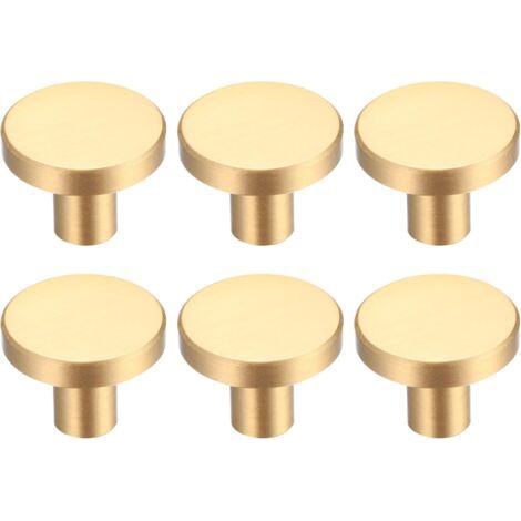 BUNTHAUS Stück Schubladenknöpfe, goldene Möbelknöpfe, runde Schrankknöpfe, goldene Messing-Schubladenknöpfe, Küchentürgriffe für die Dekoration – 20 x 25 mm (1/5)