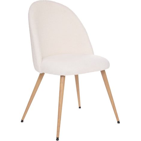 Sedia slano gambe in finto faggio riccio bianco - Atmosphera créateur d'intérieur (1/5)